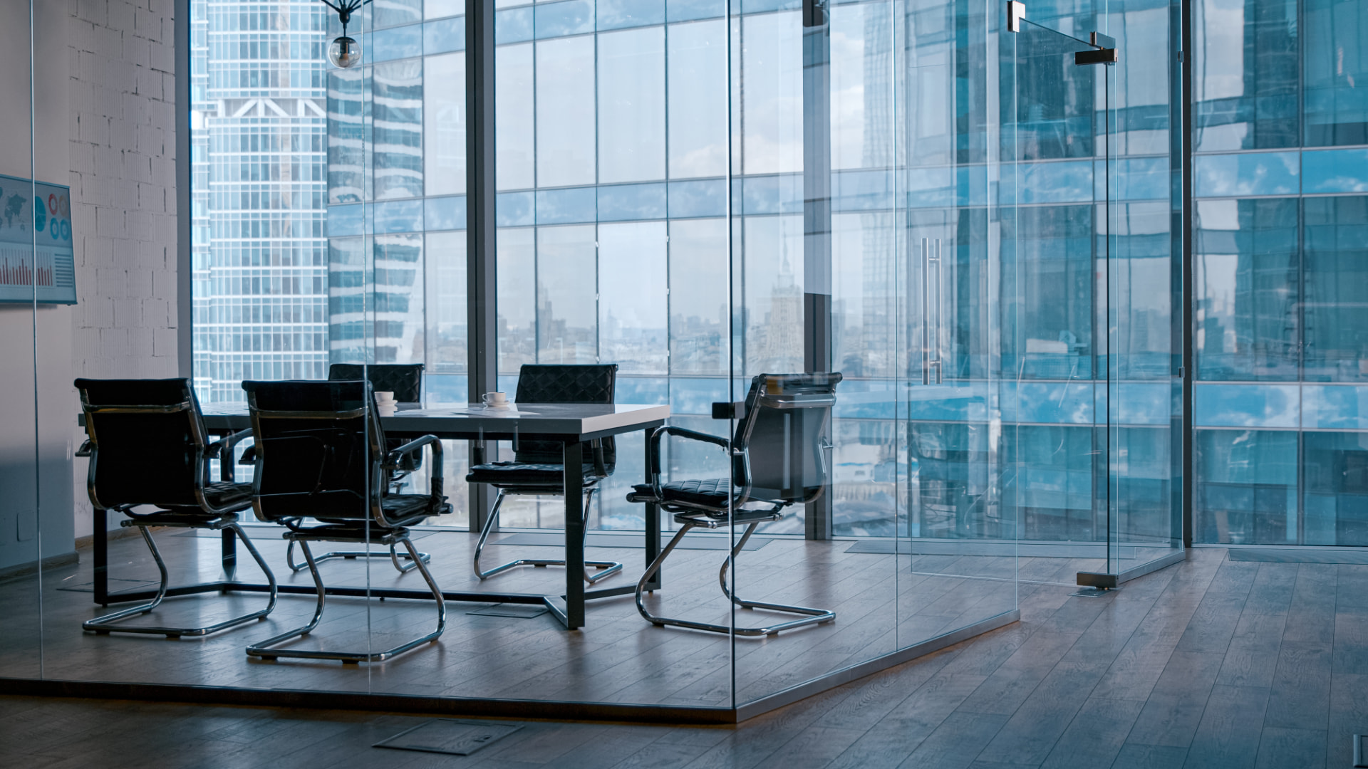 Boardroom prepared for a transaction meeting